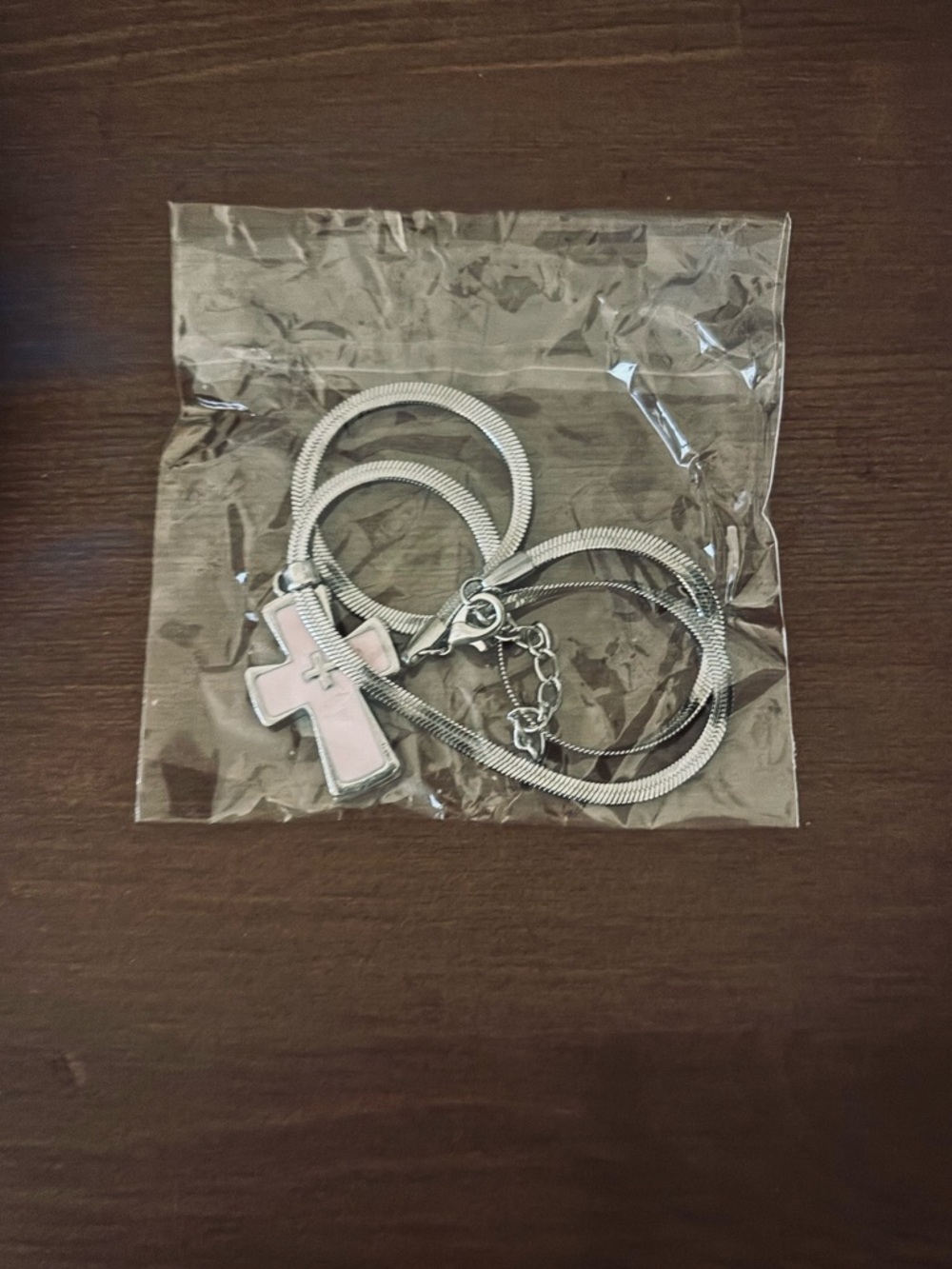 Pink Cross Pendant Necklace - Women Jewelry - Picture 2 of 3